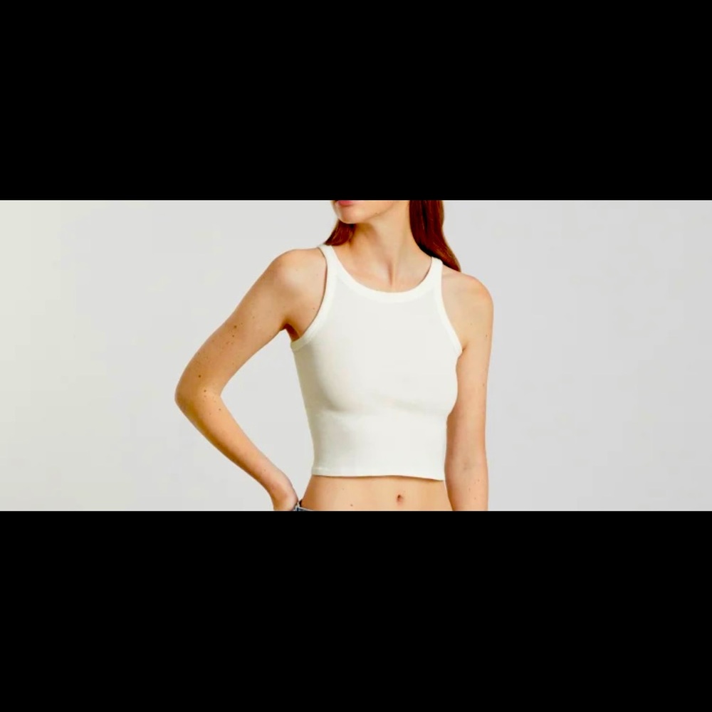 everlane ribbed white tank small